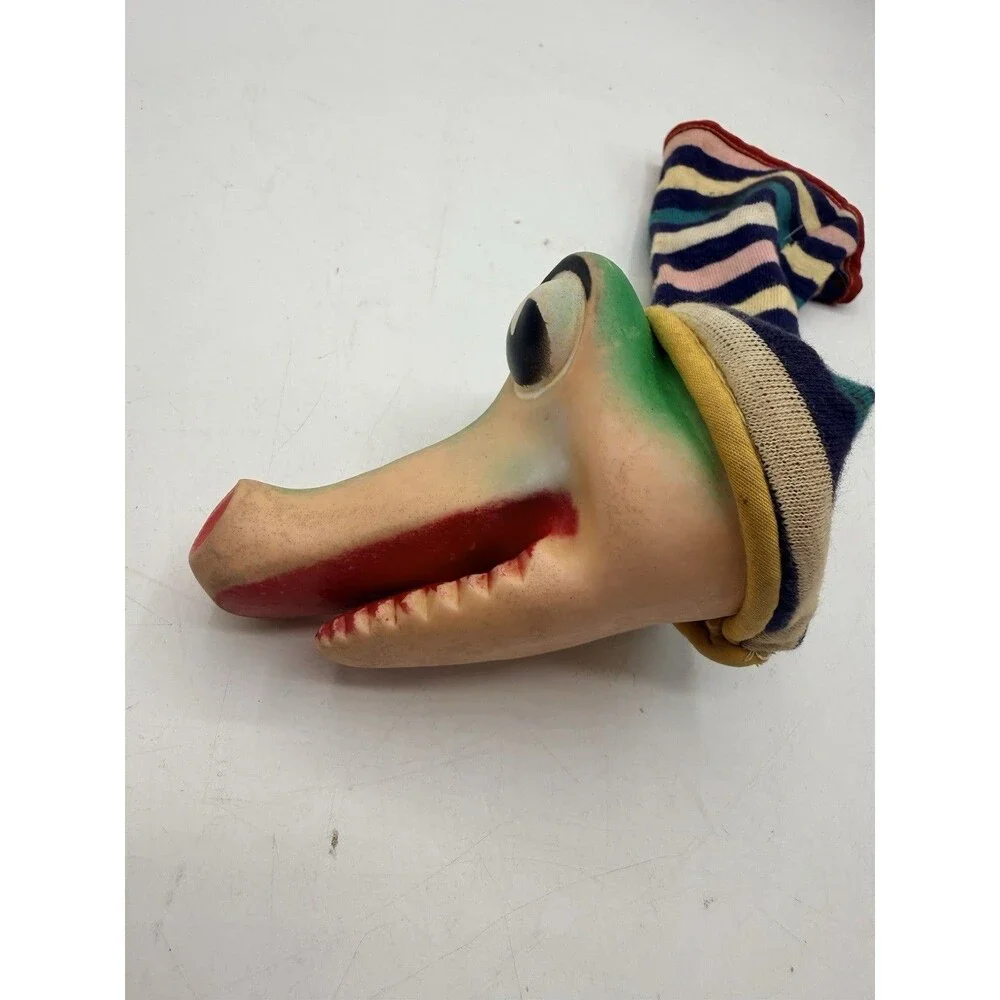 Vintage Bil Baird Alligator Crocodile Rubber Head Hand Puppet 1950s